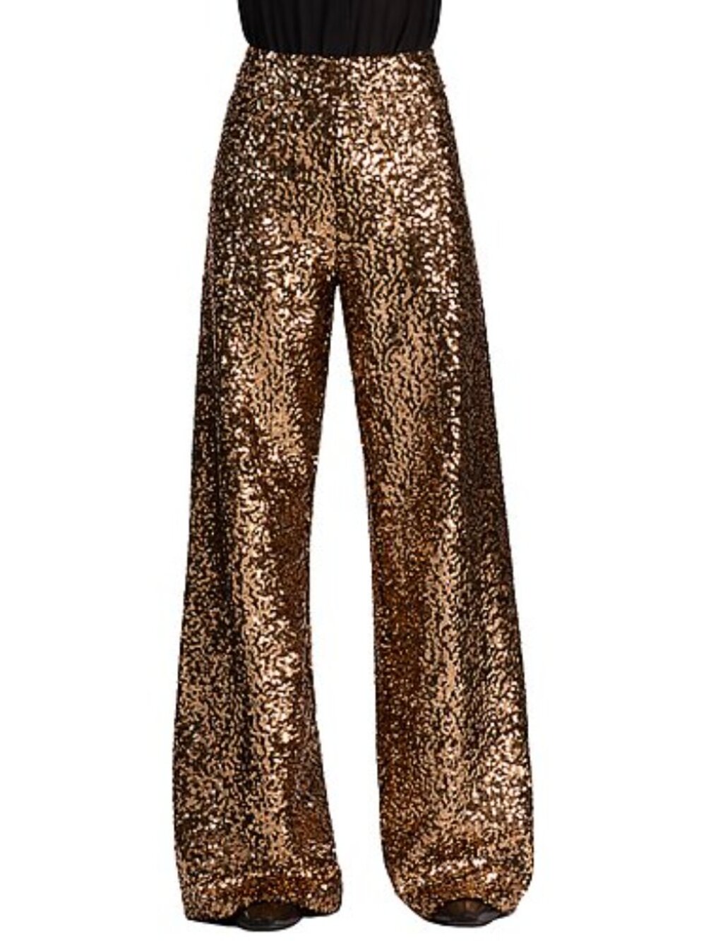 NEW with Tags $700 Alice + Olivia ATHENA SEQUIN PANT - GOLD/BLACK sz 6